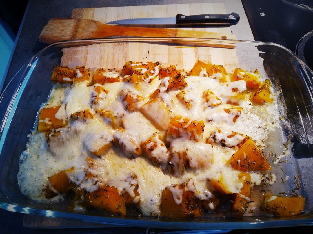 Calabaza especiada+ queso al horno Calabaza especiada+ queso al horno