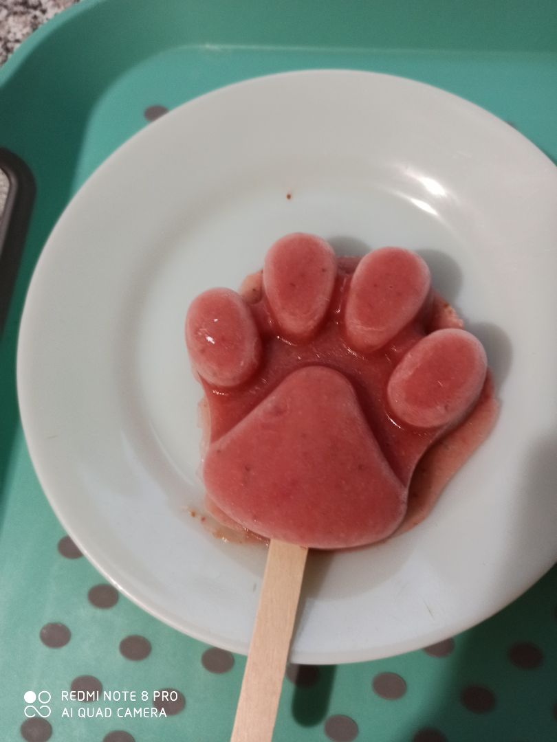 Helado de fresa y plátano