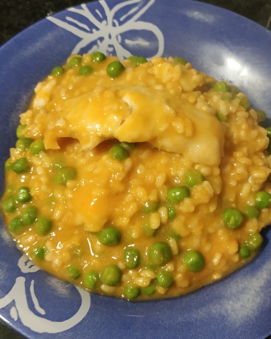 Arroz meloso con merluza Arroz meloso con merluza