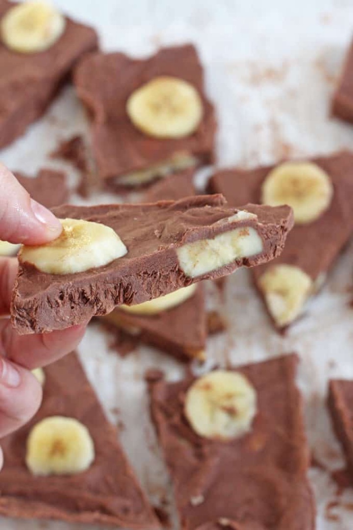 Snack de chocolate y platano