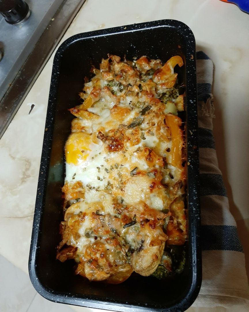 Brocoli con verduras al horno Brocoli con verduras al horno