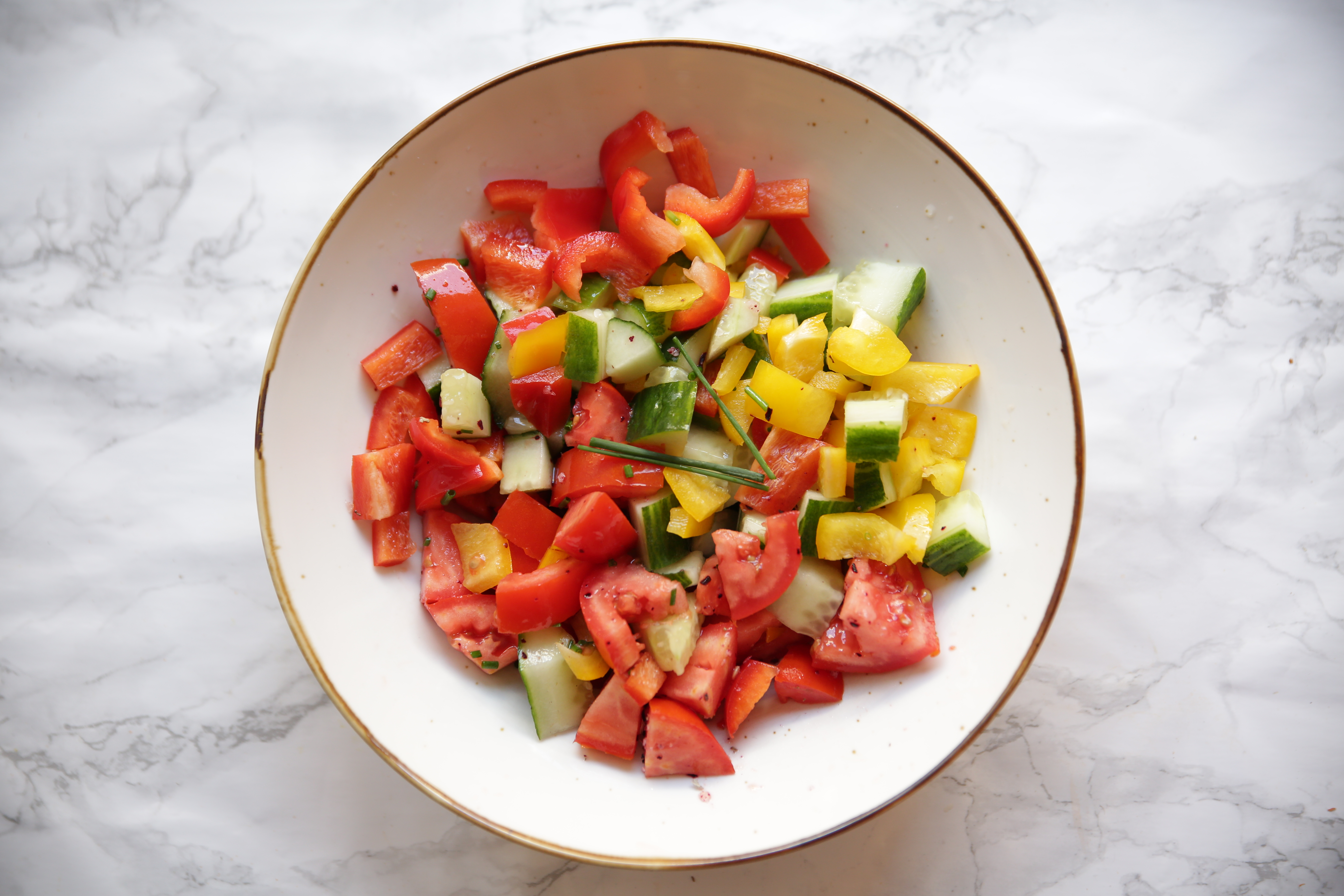 Ensalada de pimiento y pepino