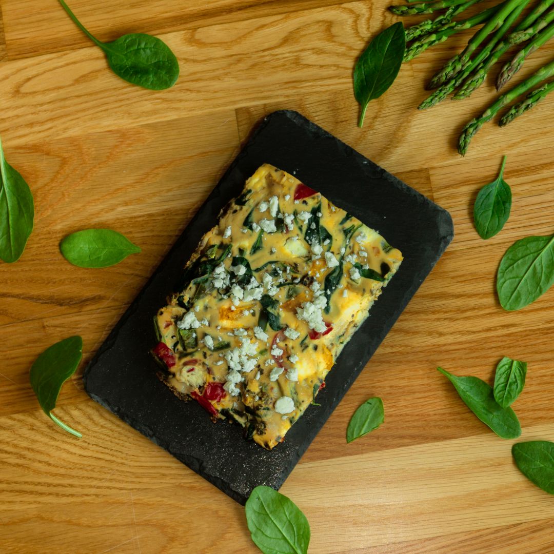 Frittata de verduras y queso feta