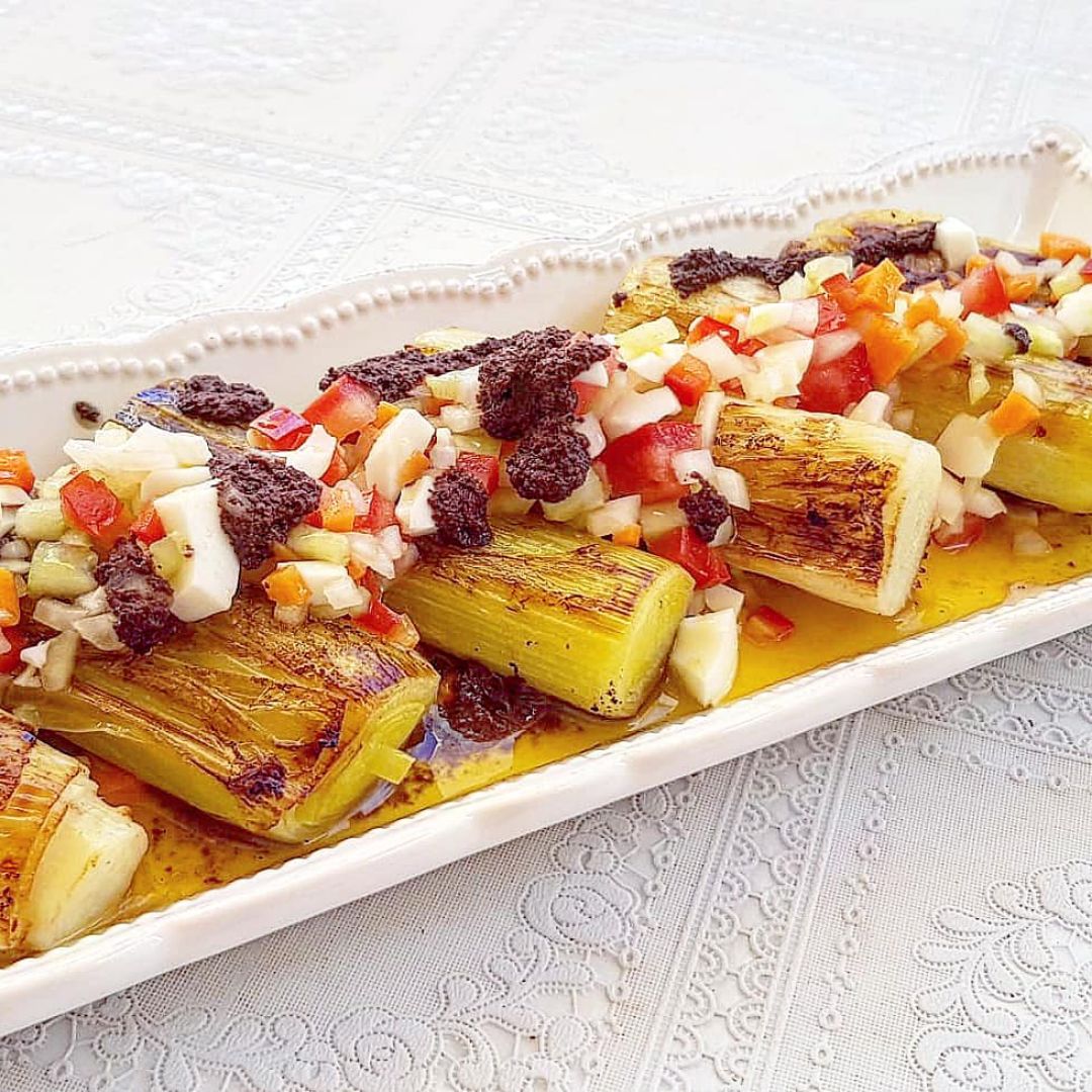 Puerros con vinagreta Puerros con vinagreta