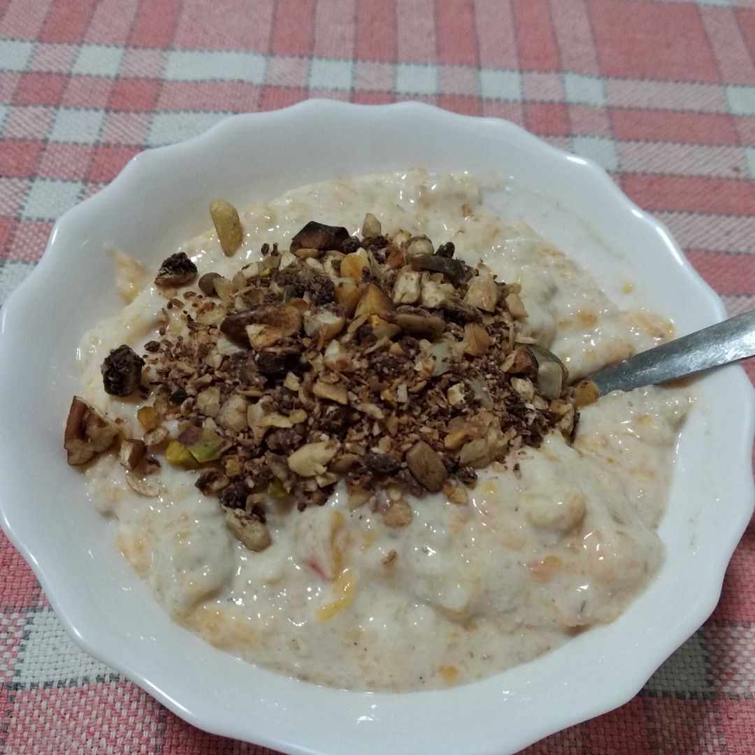 Avena con caqui Avena con caqui