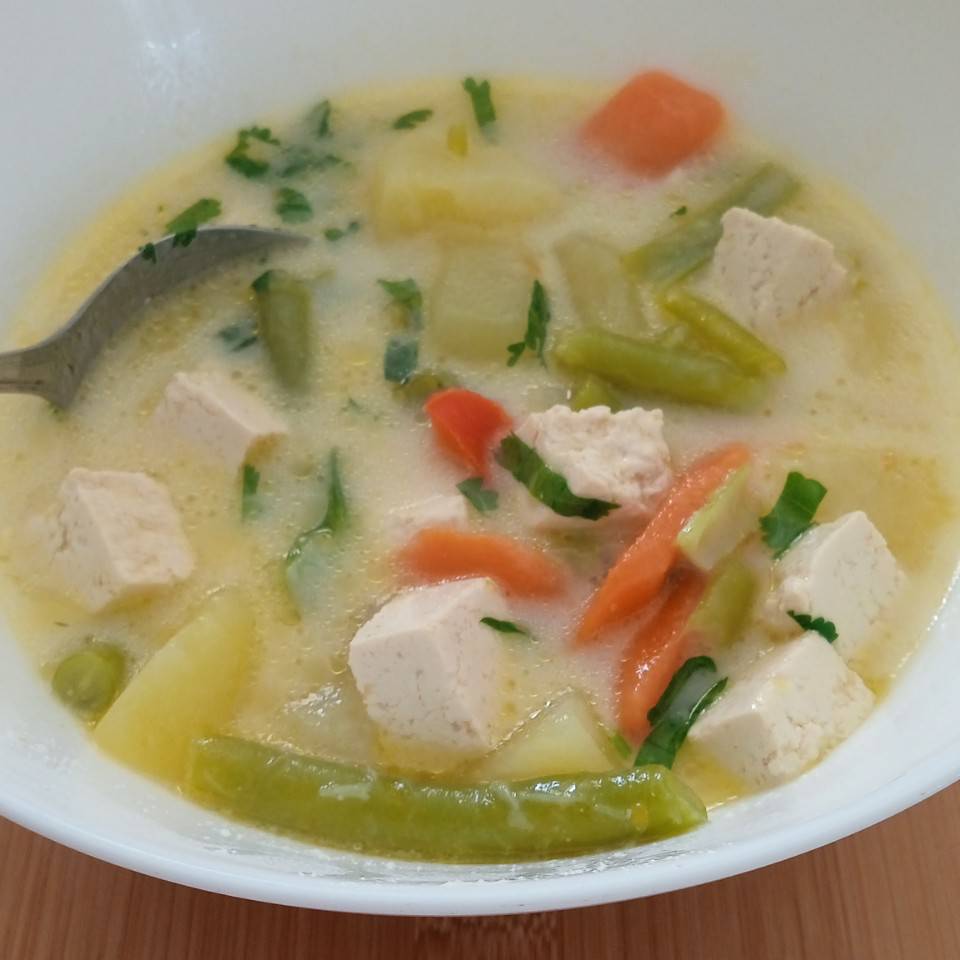 Sopa tailandesa con tofu Sopa tailandesa con tofu