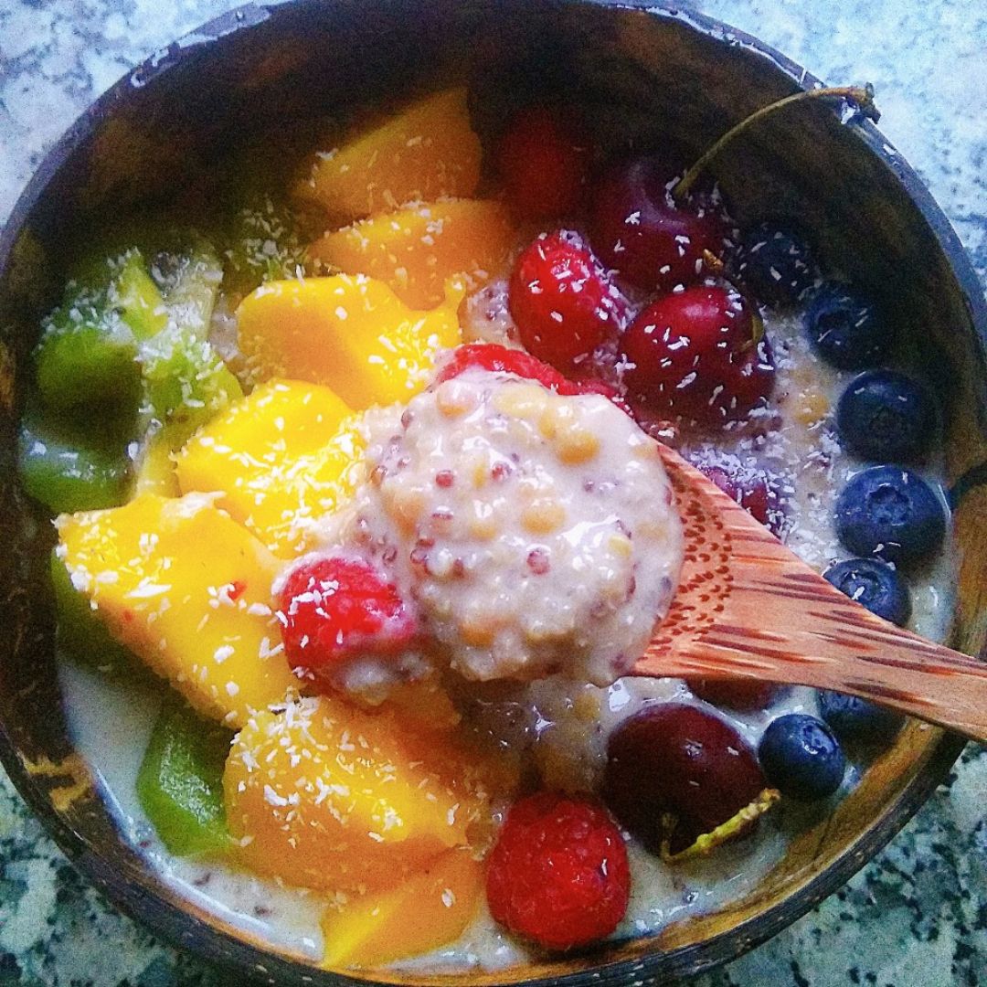 Porrigde de quinoa y lenteja roja Porrigde de quinoa y lenteja roja