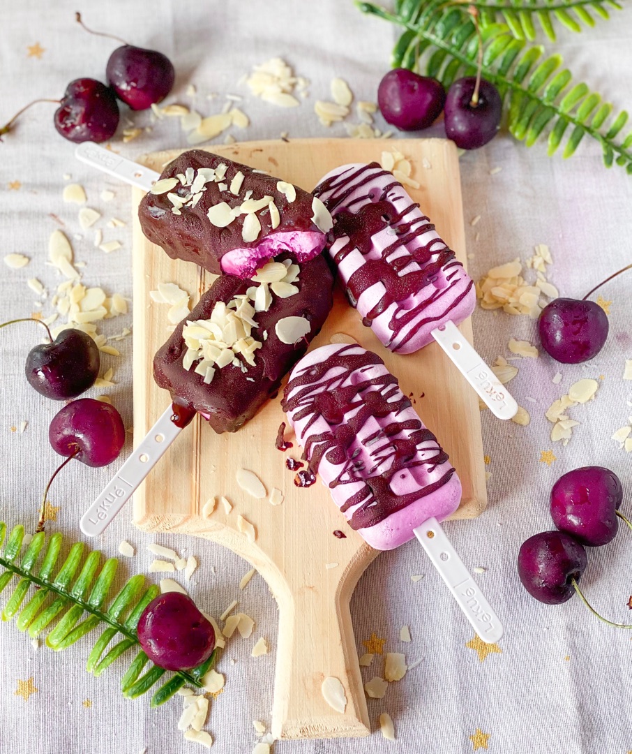 Heladitos de mascarpone y cerezas 