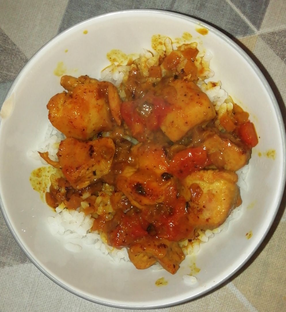 Arròs amb Indiot al Curry🍚🍖 Paso 5 Arròs amb Indiot al Curry🍚🍖 Paso 5