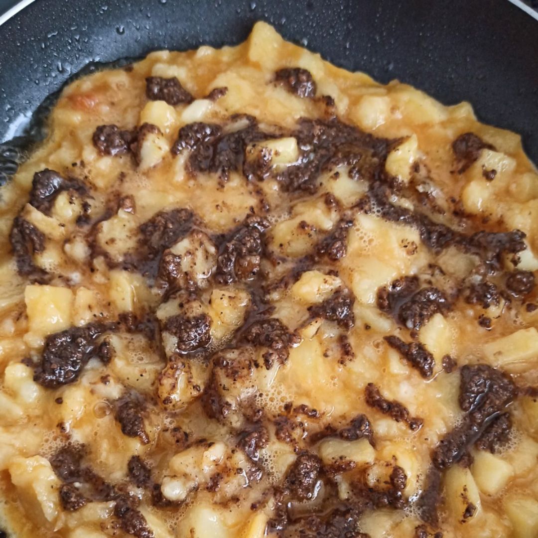 🌸TORTILLA DE PATATAS TRUFADA CON CRUJIENTE DE JAMÓN SERRANO🌸 Paso 4 🌸TORTILLA DE PATATAS TRUFADA CON CRUJIENTE DE JAMÓN SERRANO🌸 Paso 4