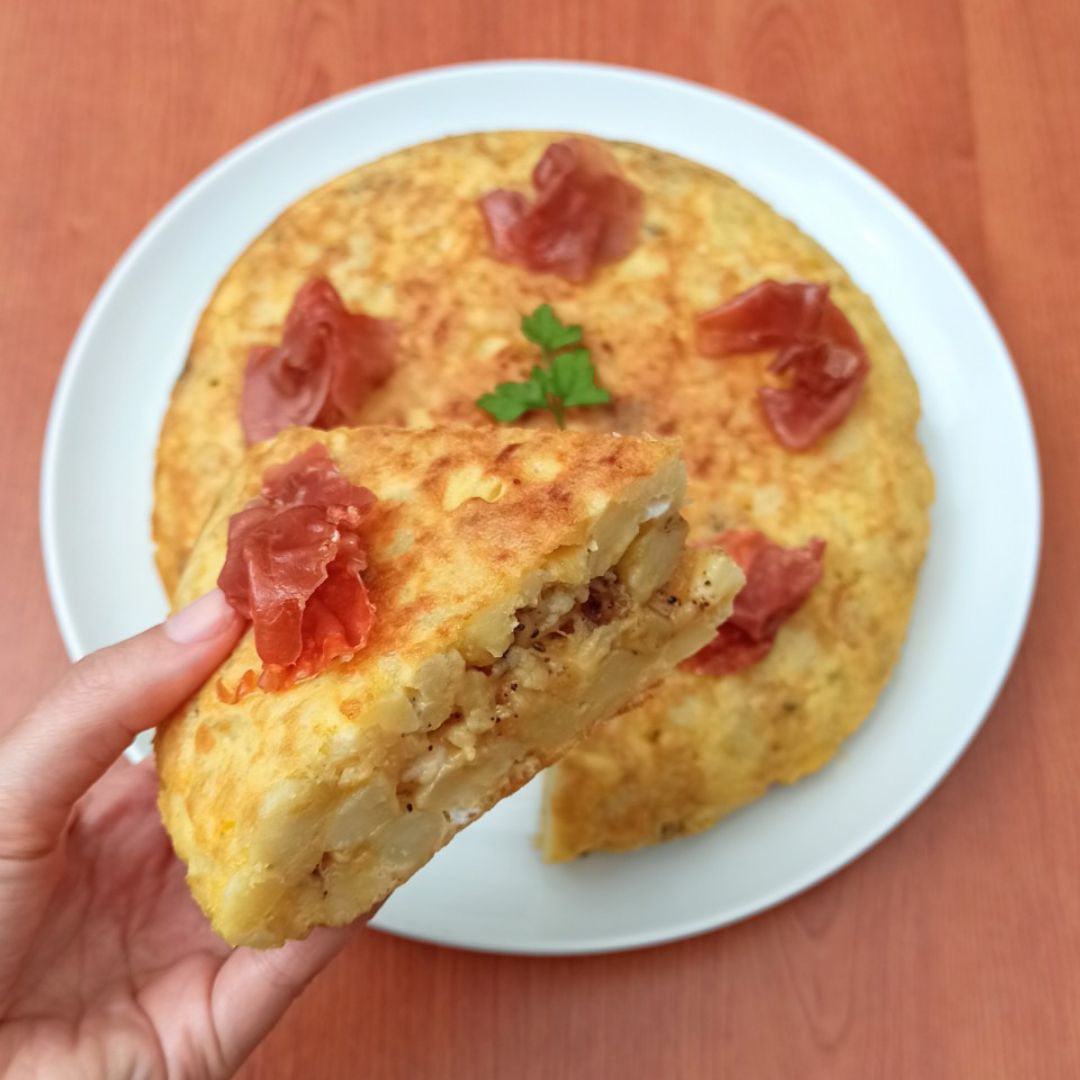 🌸TORTILLA DE PATATAS TRUFADA CON CRUJIENTE DE JAMÓN SERRANO🌸 Paso 7 🌸TORTILLA DE PATATAS TRUFADA CON CRUJIENTE DE JAMÓN SERRANO🌸 Paso 7