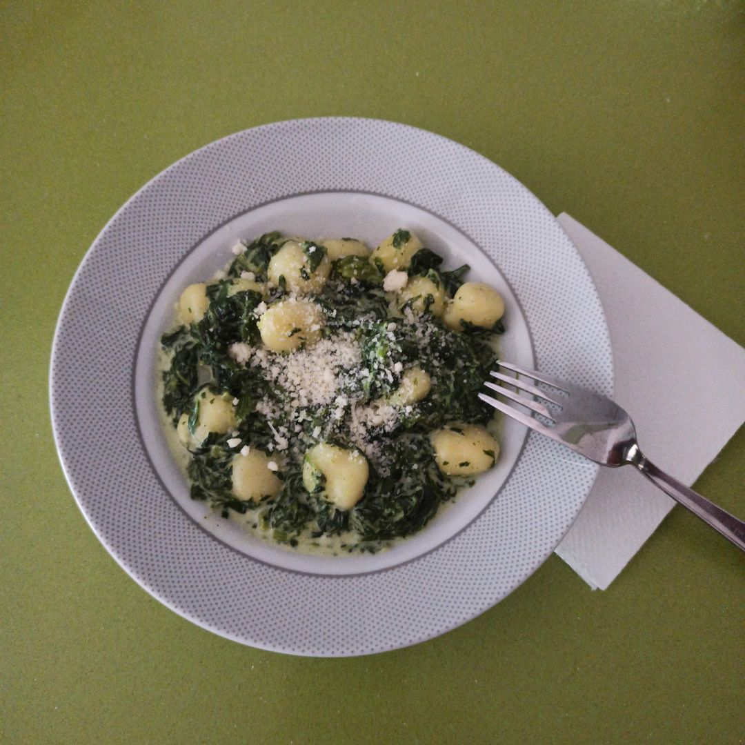 Ñoquis con espinacas