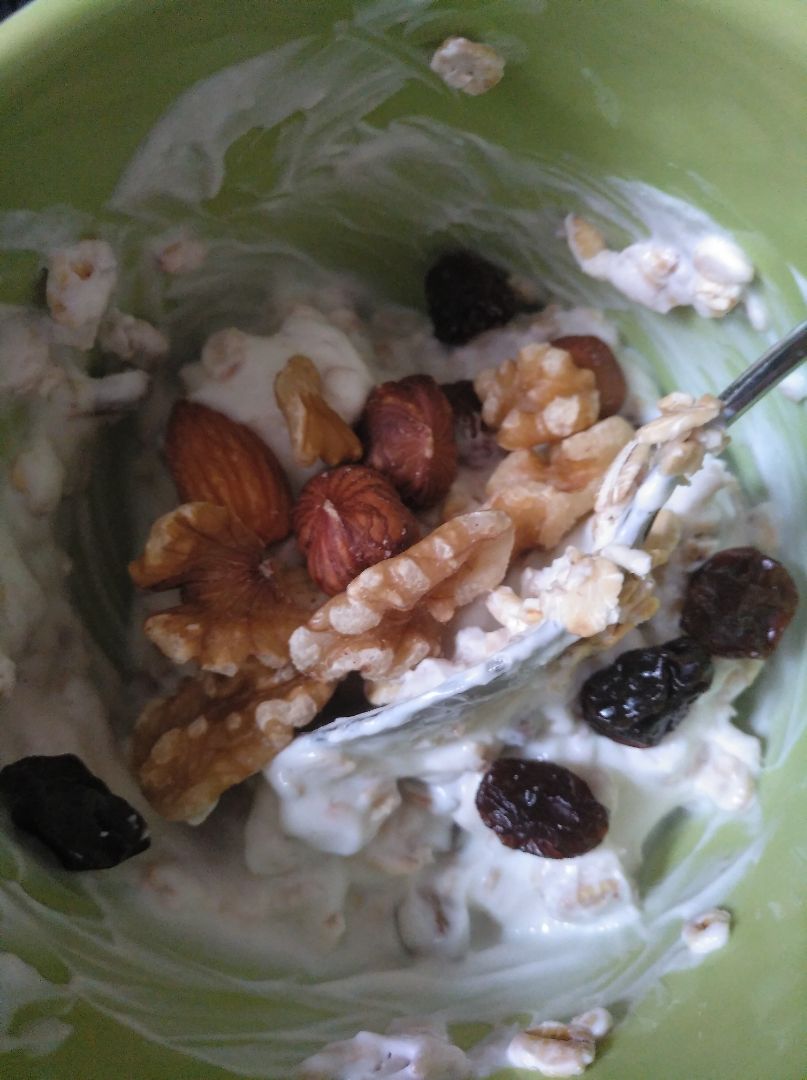 Queso batido y muesli