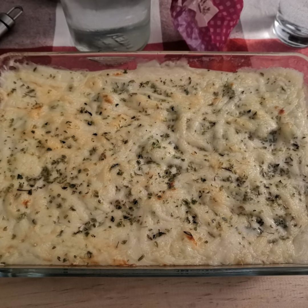 Puré de patatas con brócoli y queso Puré de patatas con brócoli y queso