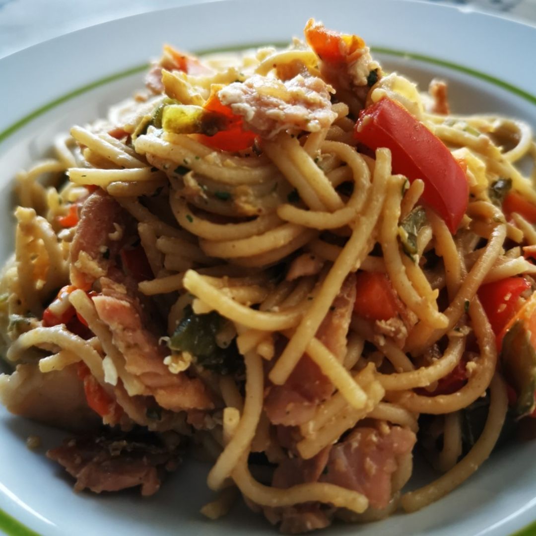 Espaguetis con verduras y lacón Paso 2 Espaguetis con verduras y lacón Paso 2