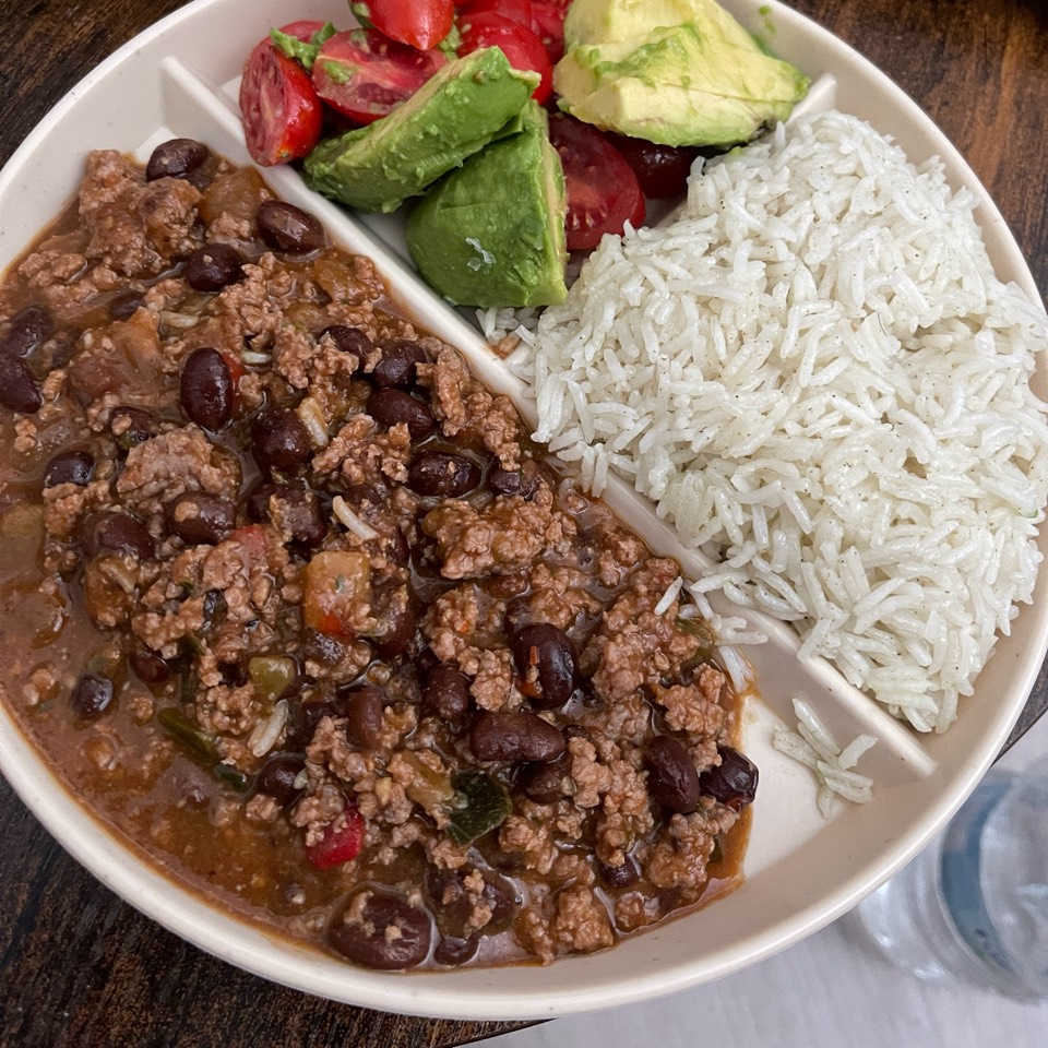 Chilli con carne y arroz Chilli con carne y arroz