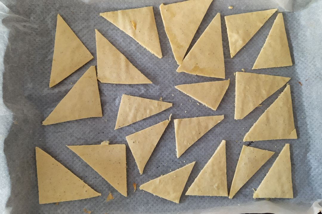 Nachos con harina de garbanzo Paso 3