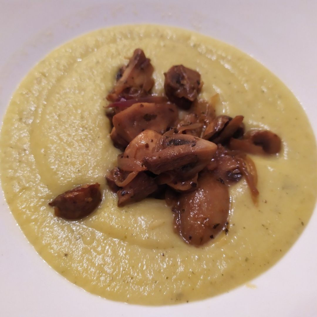 Puré de calabacín con setas Puré de calabacín con setas