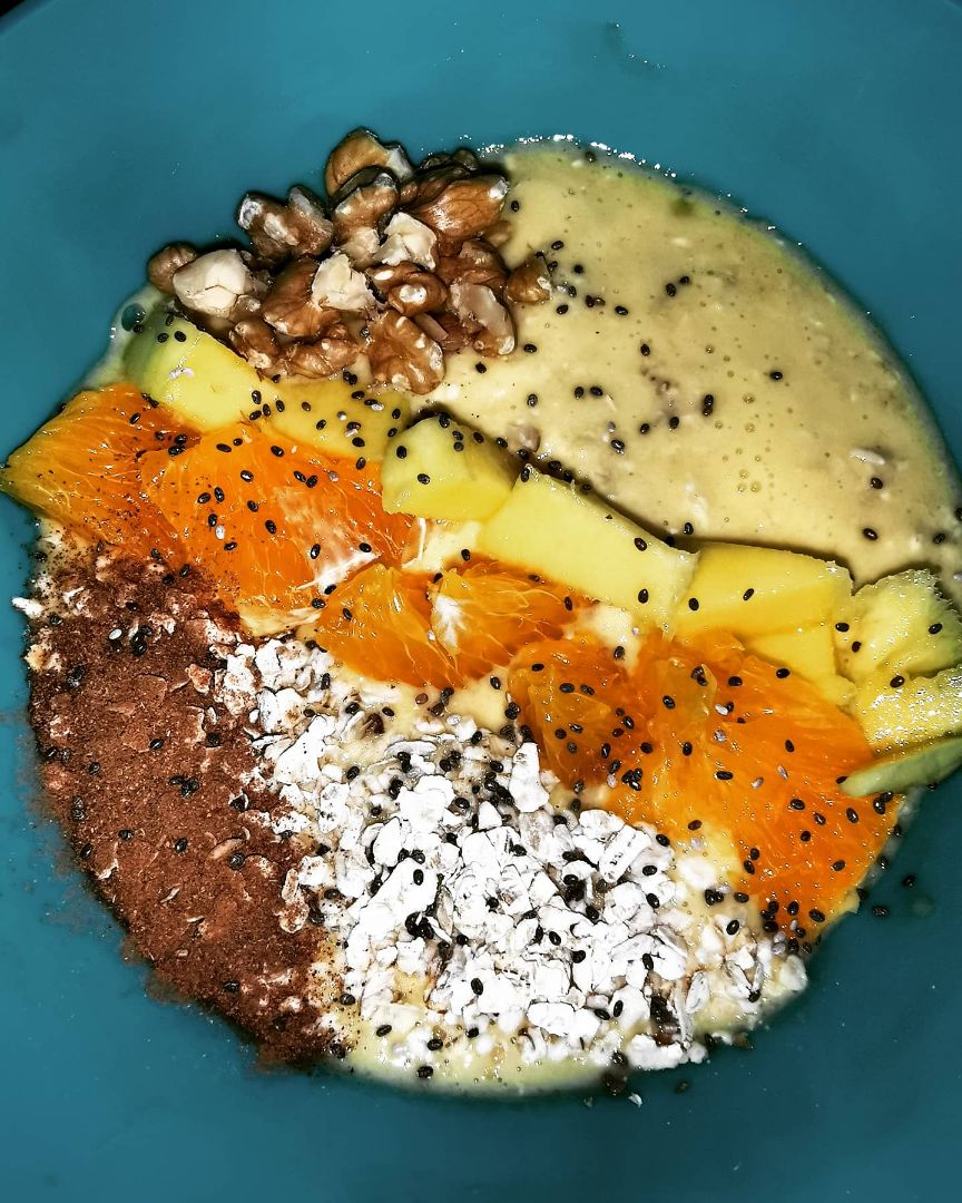 Avena con mango y naranja 🥭🍊 Avena con mango y naranja 🥭🍊