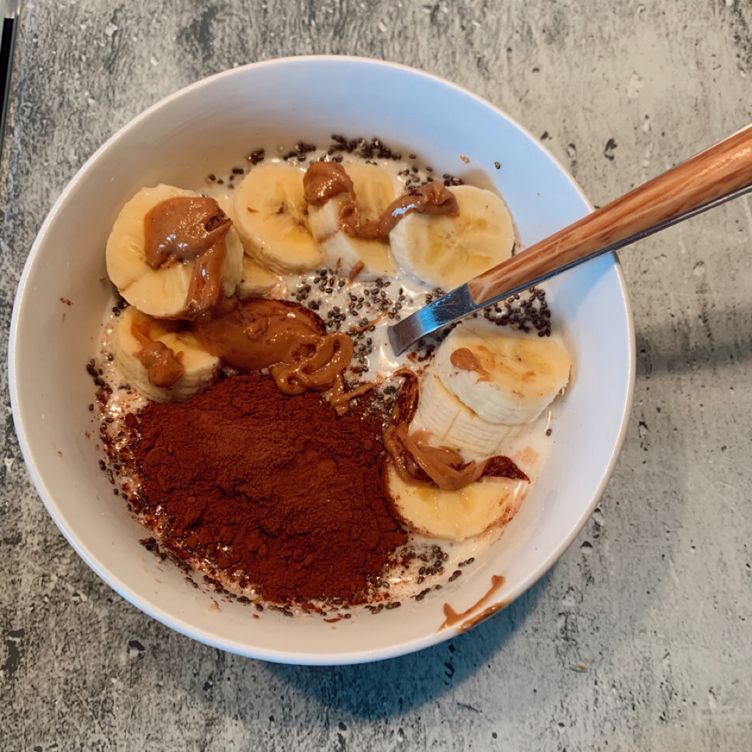 Porridge de plátano y cacao 