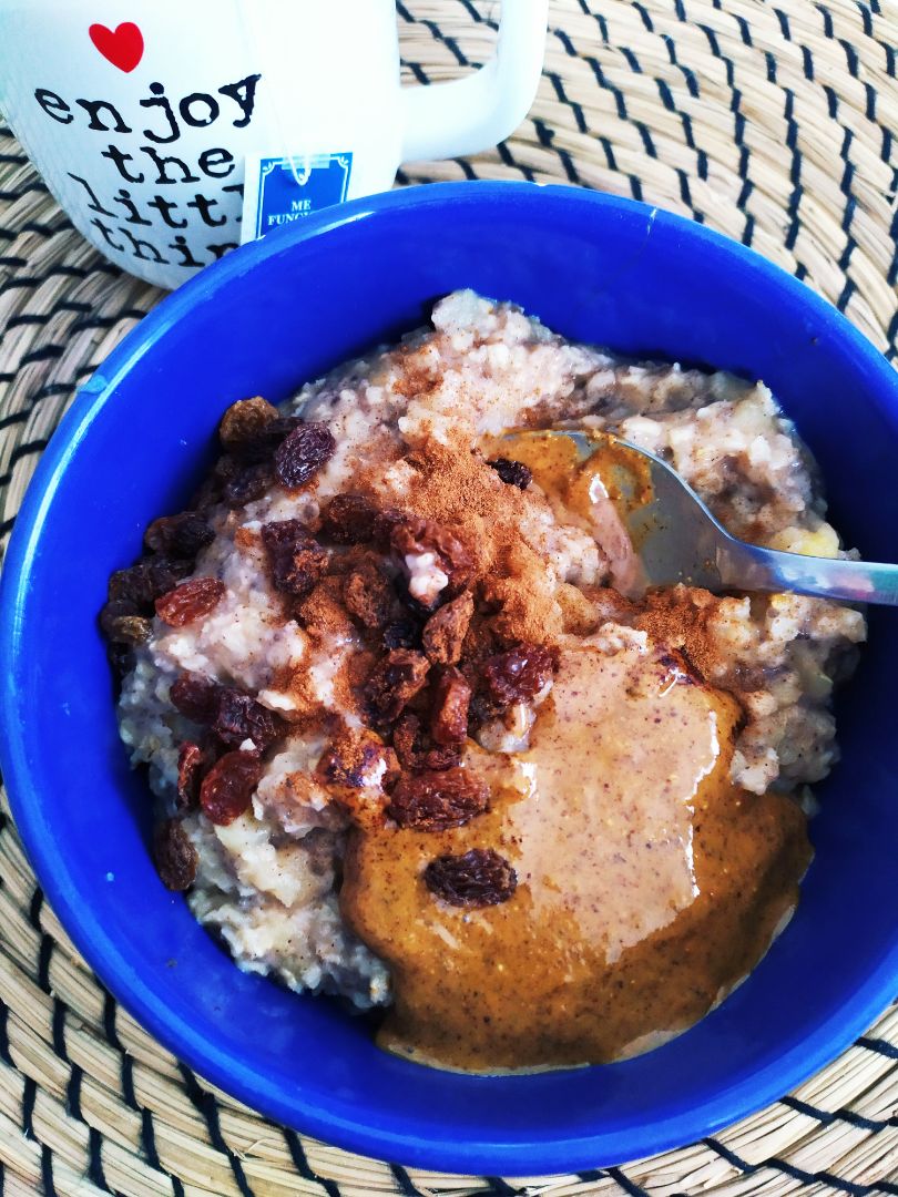 Porrige de manzana asada con canela