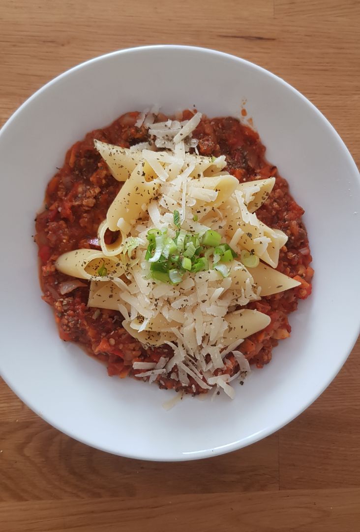 Penne con ragu de verduras (vegetariano) Penne con ragu de verduras (vegetariano)