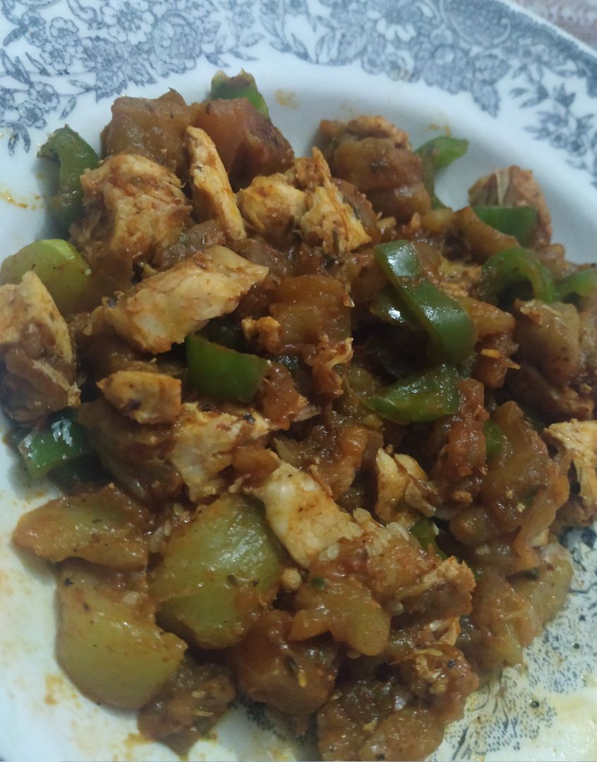 Salteado de pollo con verduras