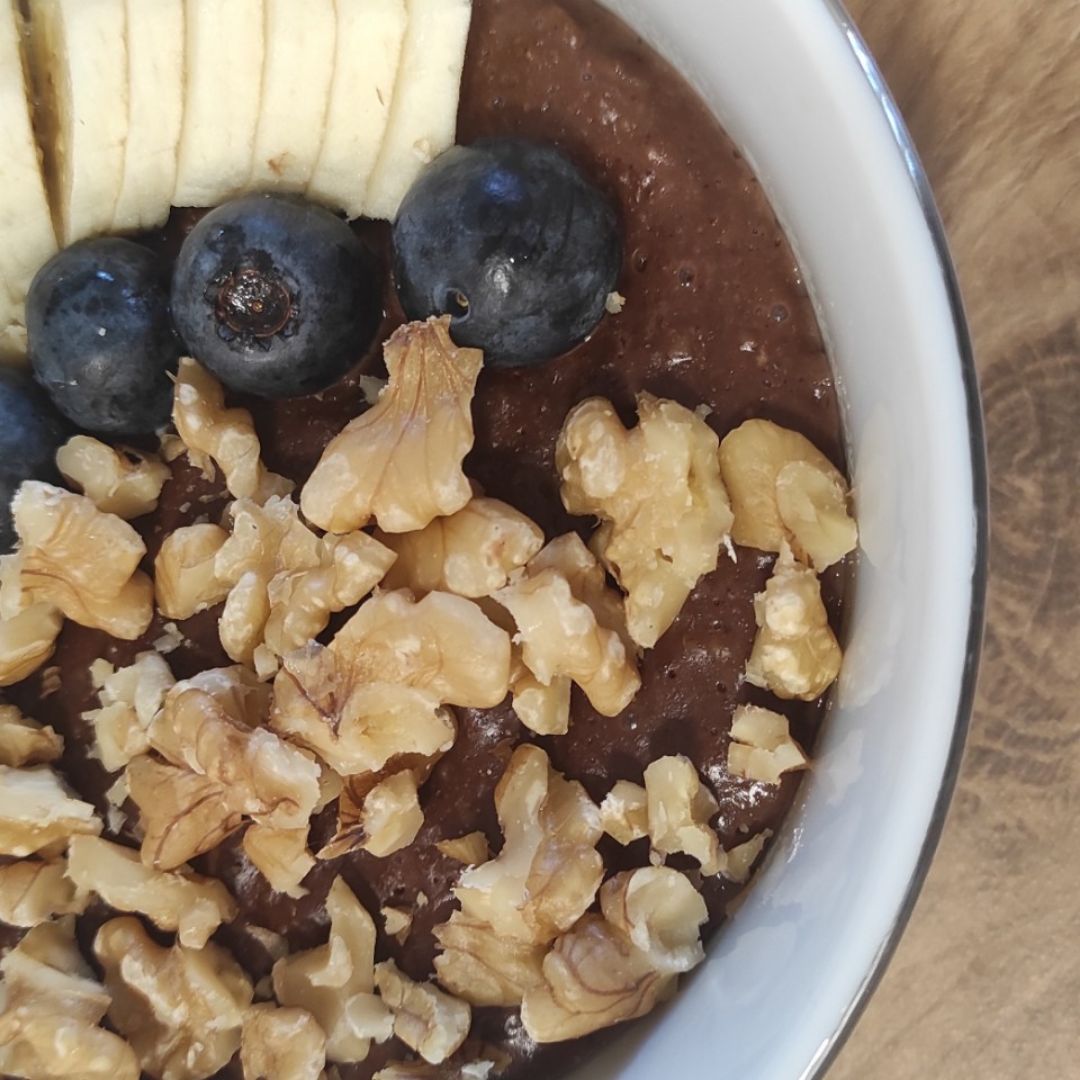 Porridge de Avena proteico con chocolate Step 0