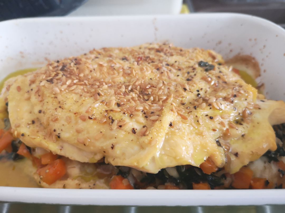 Pechuga de pollo rellena de verduras y queso Pechuga de pollo rellena de verduras y queso