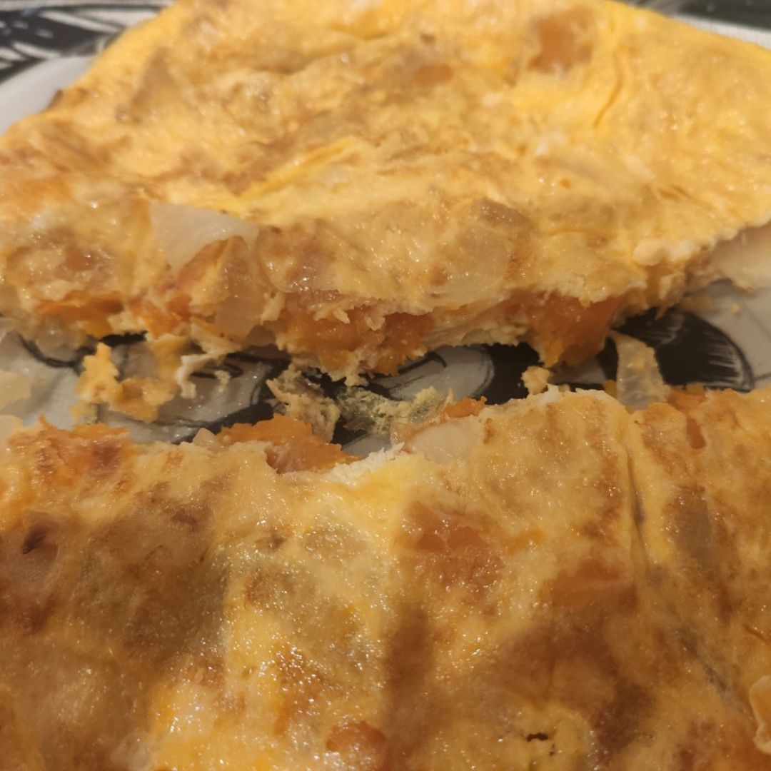 Tortilla de cebolla y calabaza