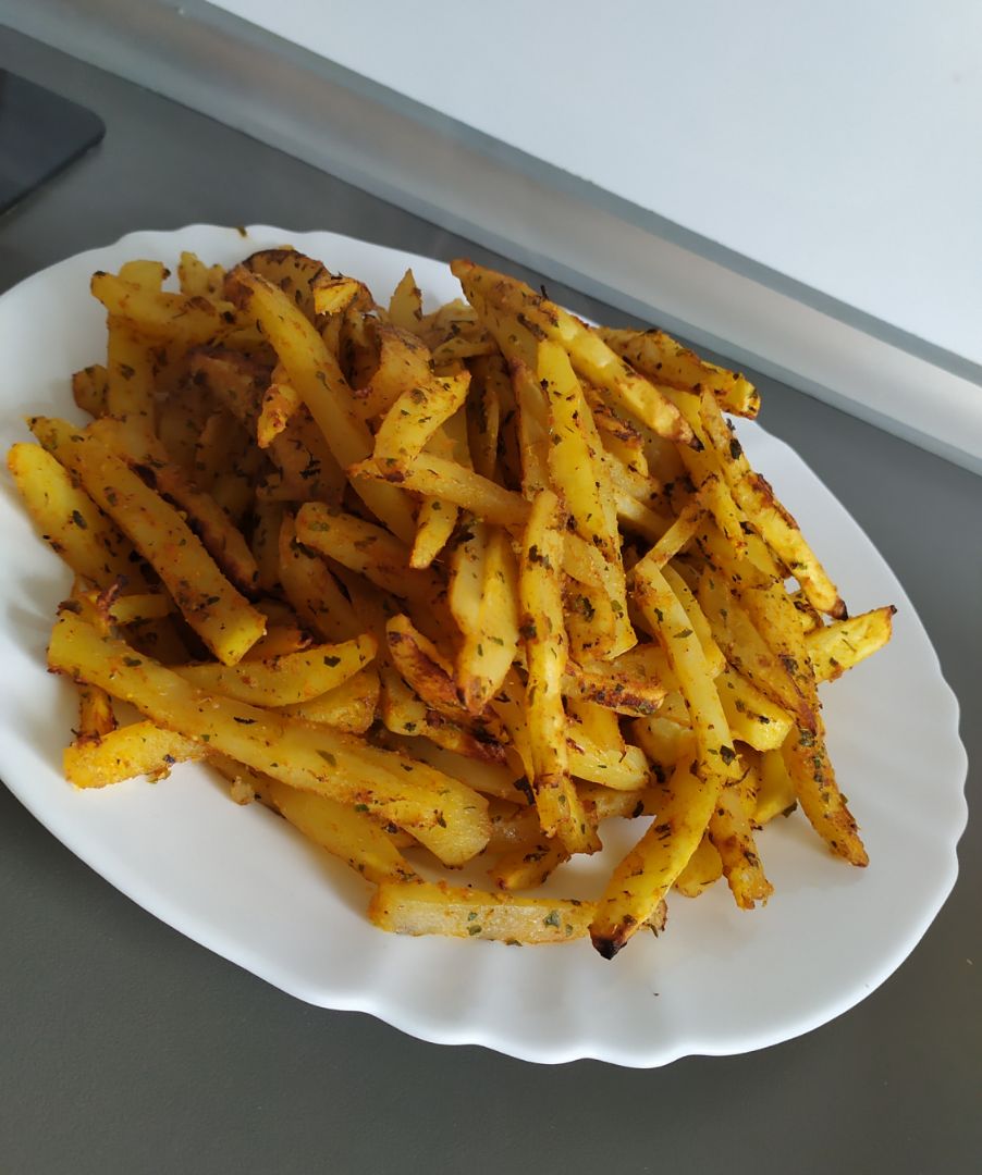 Patatas especiadas al horno.