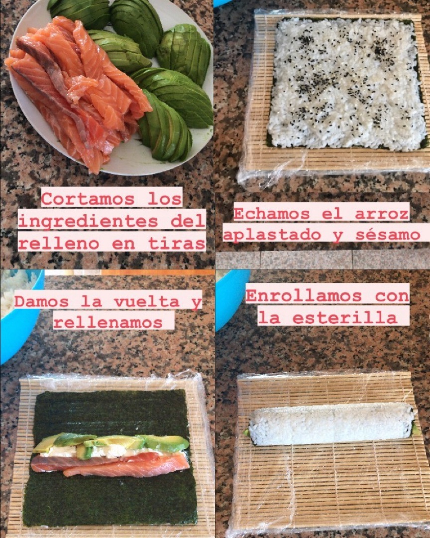 Sushi de aguacate, Philadelphia y salmón 🍣 Step 0