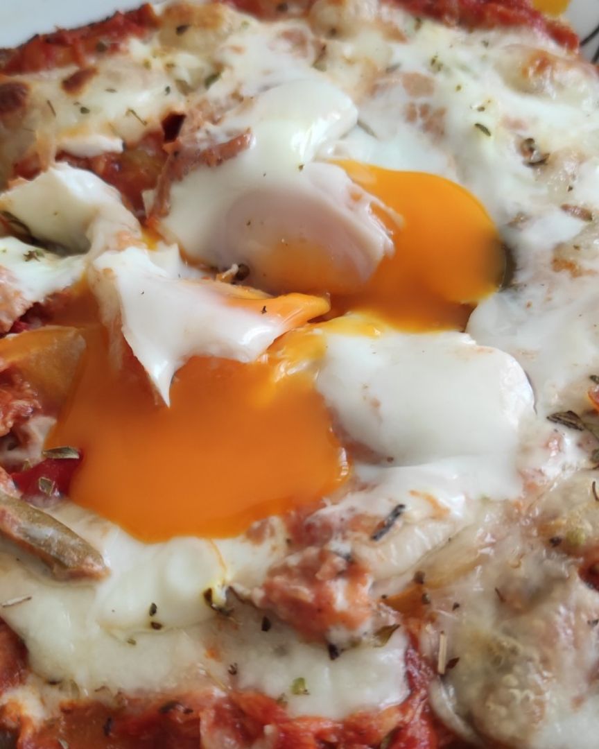 Fajipizza de atún, verduras y huevo. Paso 5 Fajipizza de atún, verduras y huevo. Paso 5