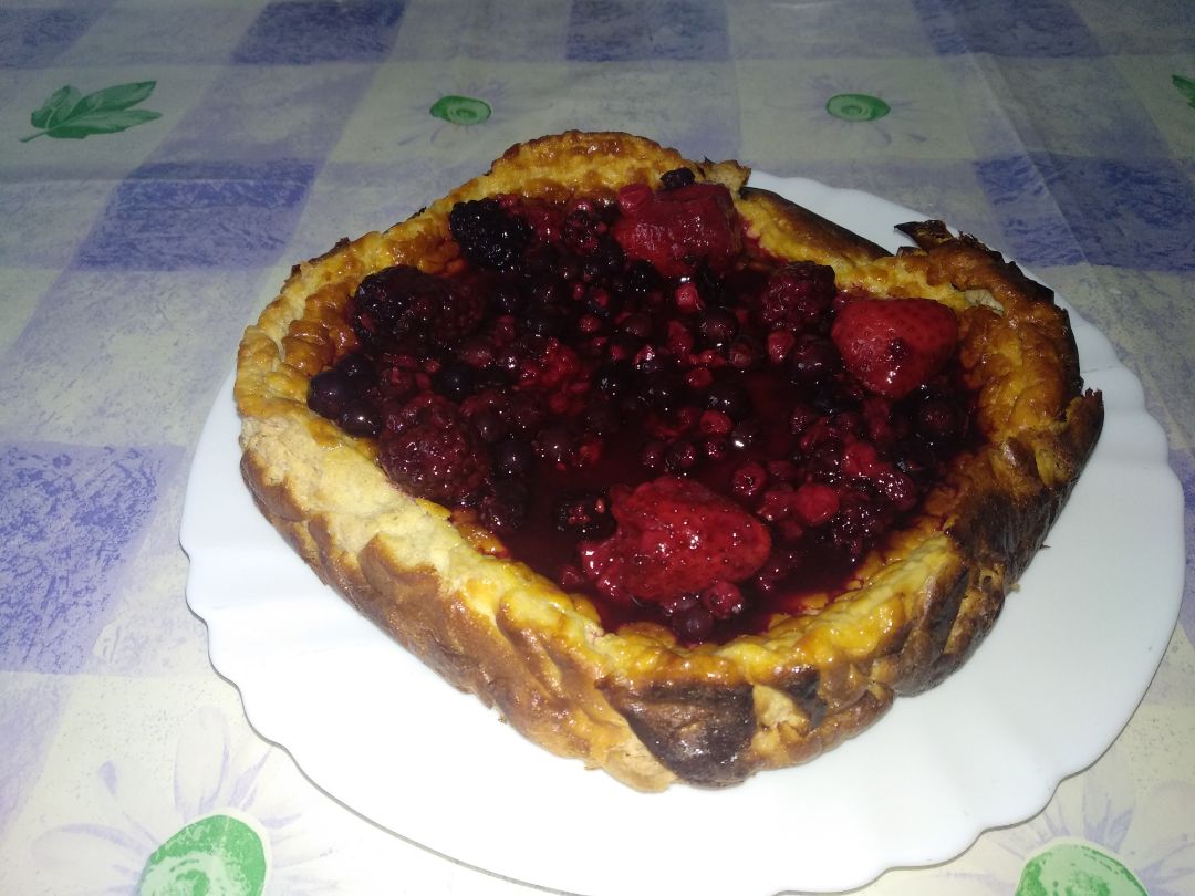 Tarta de queso al horno con frutos del bosque 🍓🍰 Tarta de queso al horno con frutos del bosque 🍓🍰