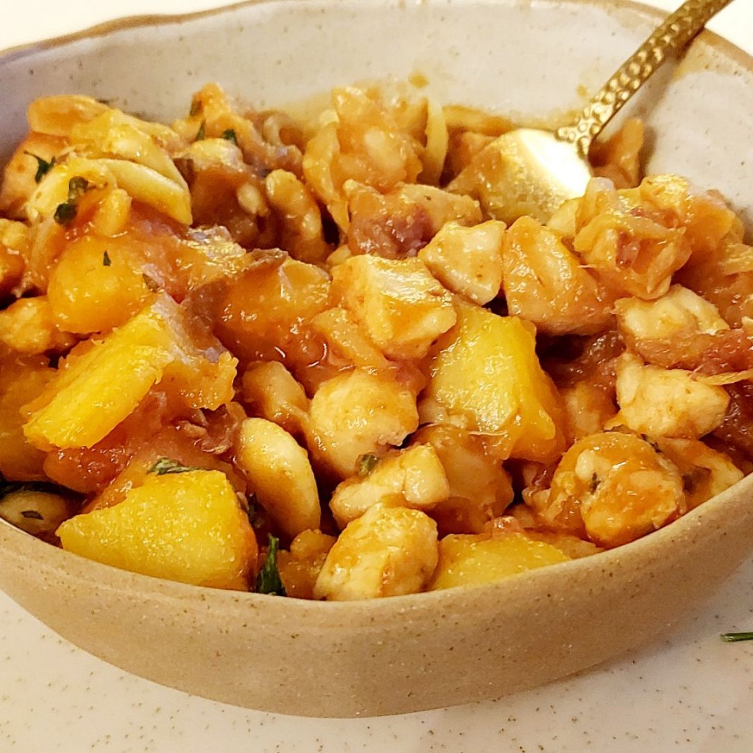 Pollo agridulce a la hawaiana 