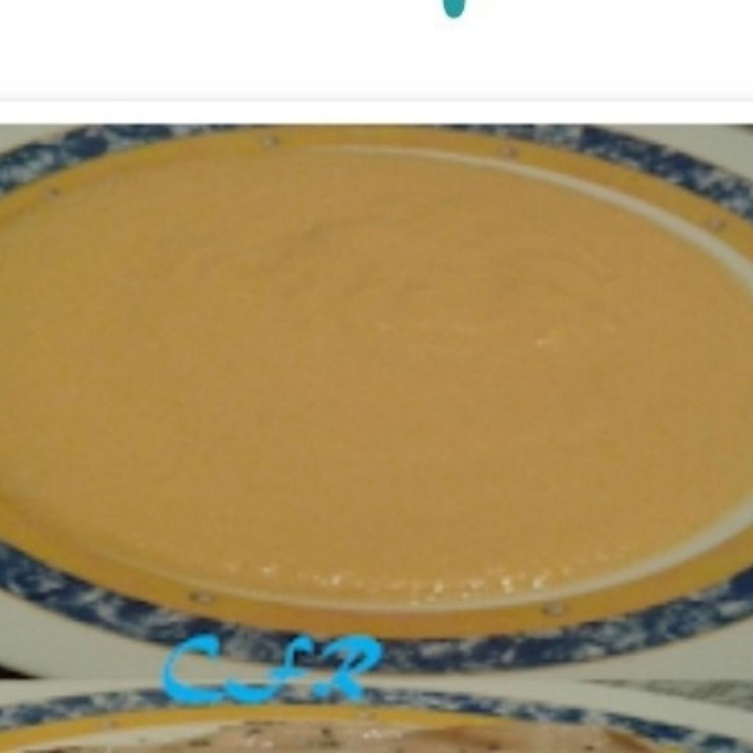 Crema de calabaza con quedó fresco batido