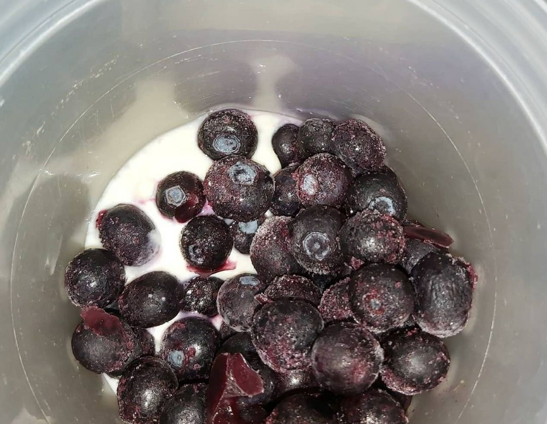 HELADO DE ARANDANOS Y YOGURT  Paso 0
