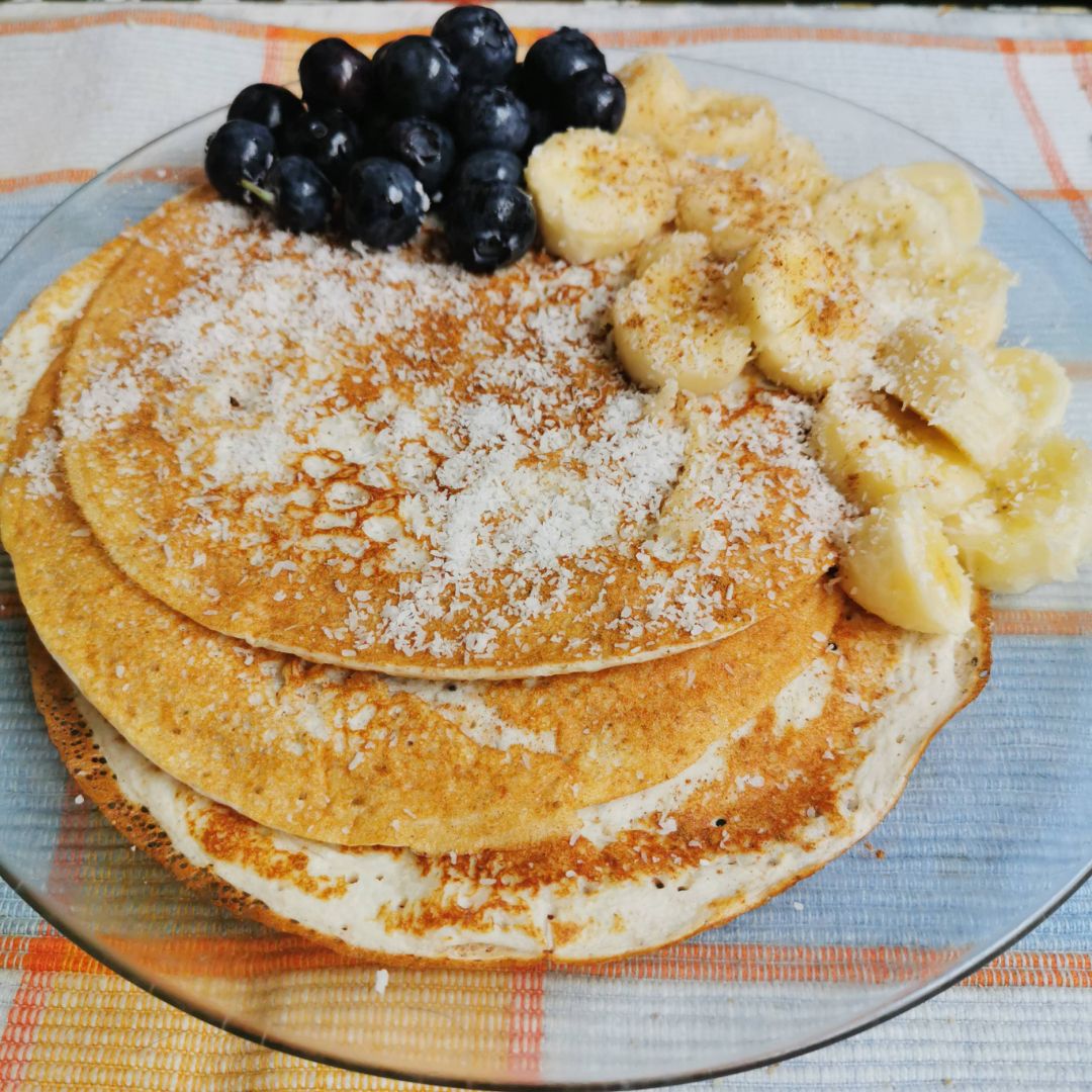 Tortitas de espelta y coco Tortitas de espelta y coco