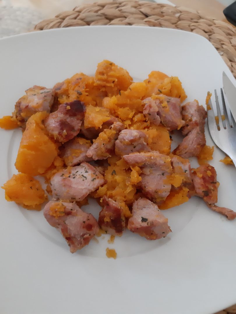 Pavo con calabaza