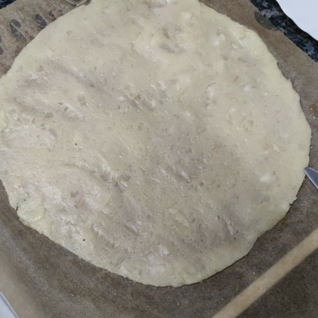 Pizza de yuca con lacón Paso 1 Pizza de yuca con lacón Paso 1