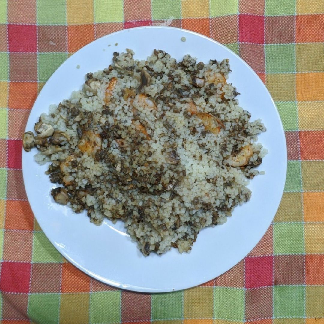 Cuscús con champiñones y gambas 🍄 Cuscús con champiñones y gambas 🍄