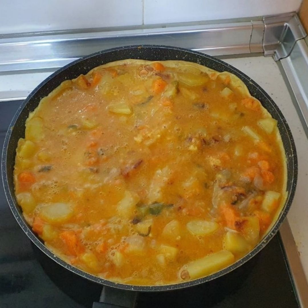 Tortilla de patata y batata Paso 5 Tortilla de patata y batata Paso 5