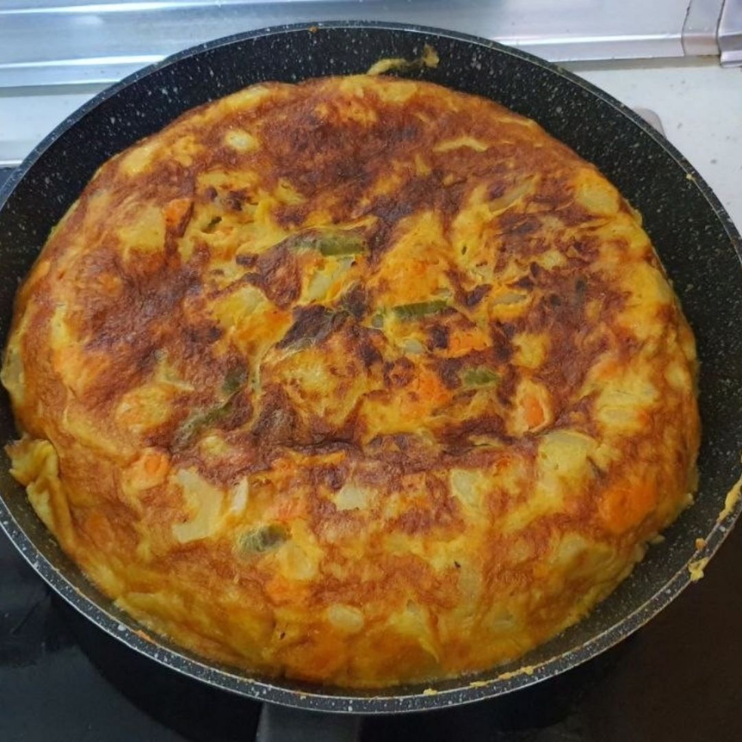 Tortilla de patata y batata Paso 6 Tortilla de patata y batata Paso 6