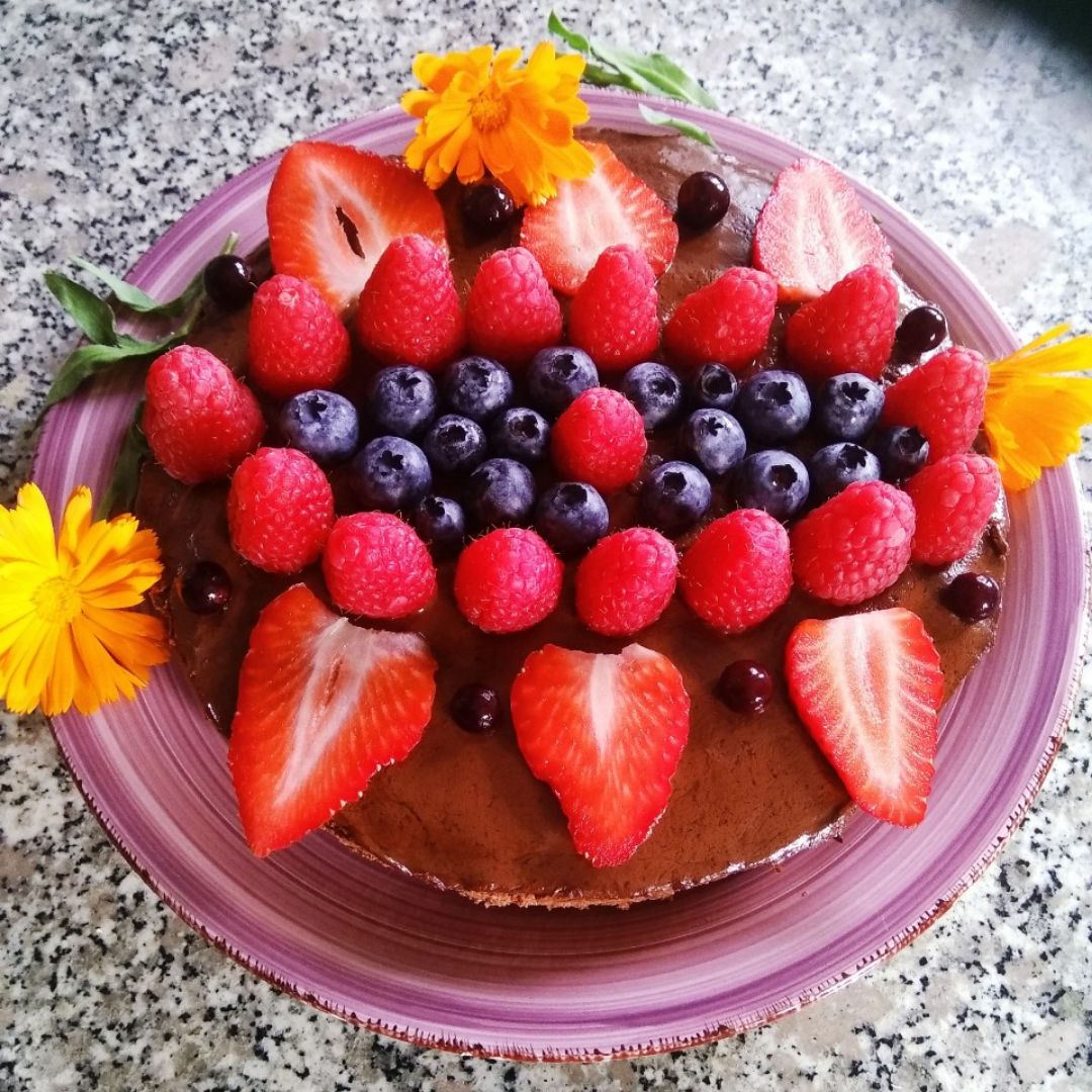 Cheesecake de chocolate y frutos rojos Cheesecake de chocolate y frutos rojos