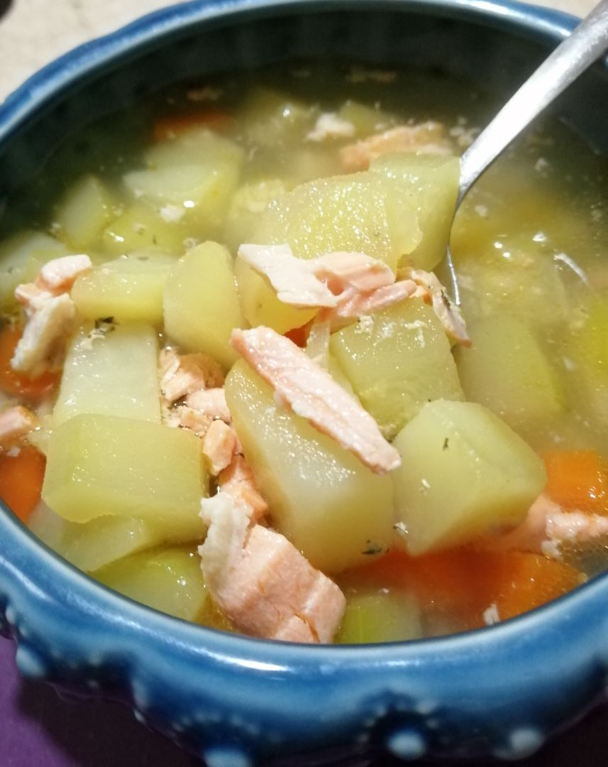 Sopa de Raspas salmón Sopa de Raspas salmón