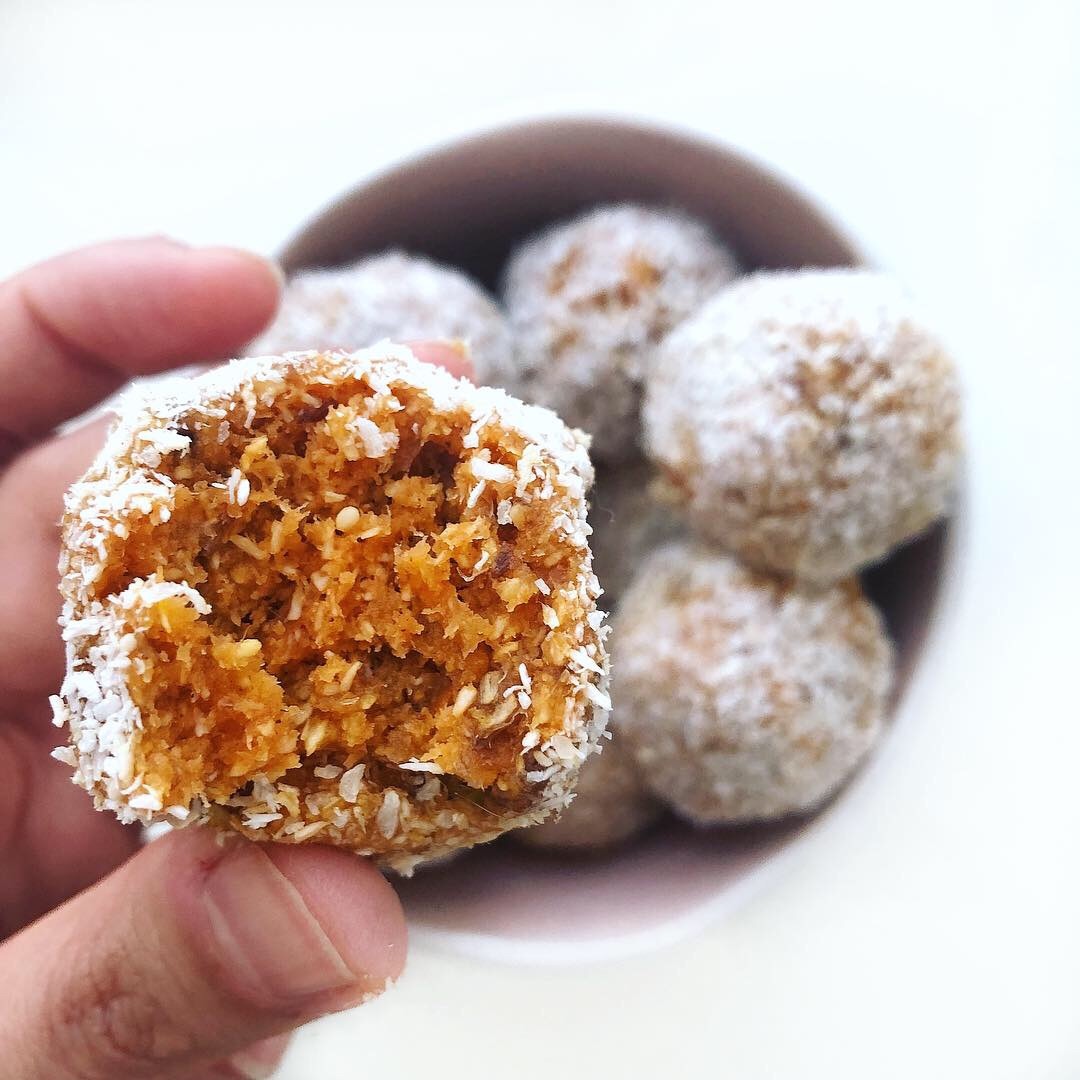 Bolitas de coco y zanahoria