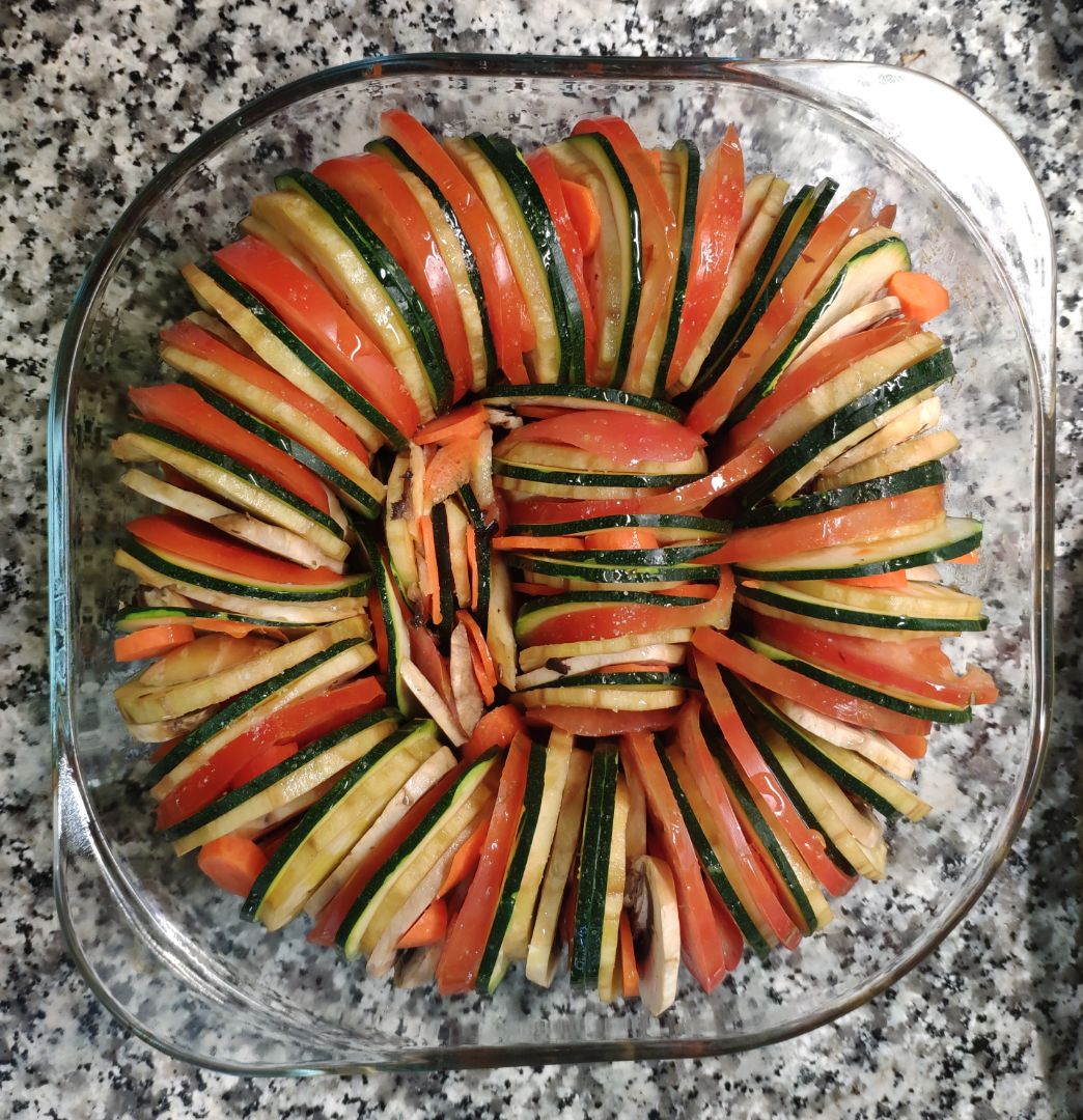 Ratatouille de berenjena, calabacín, tomate, zanahoria y champis🐀 Paso 2 Ratatouille de berenjena, calabacín, tomate, zanahoria y champis🐀 Paso 2