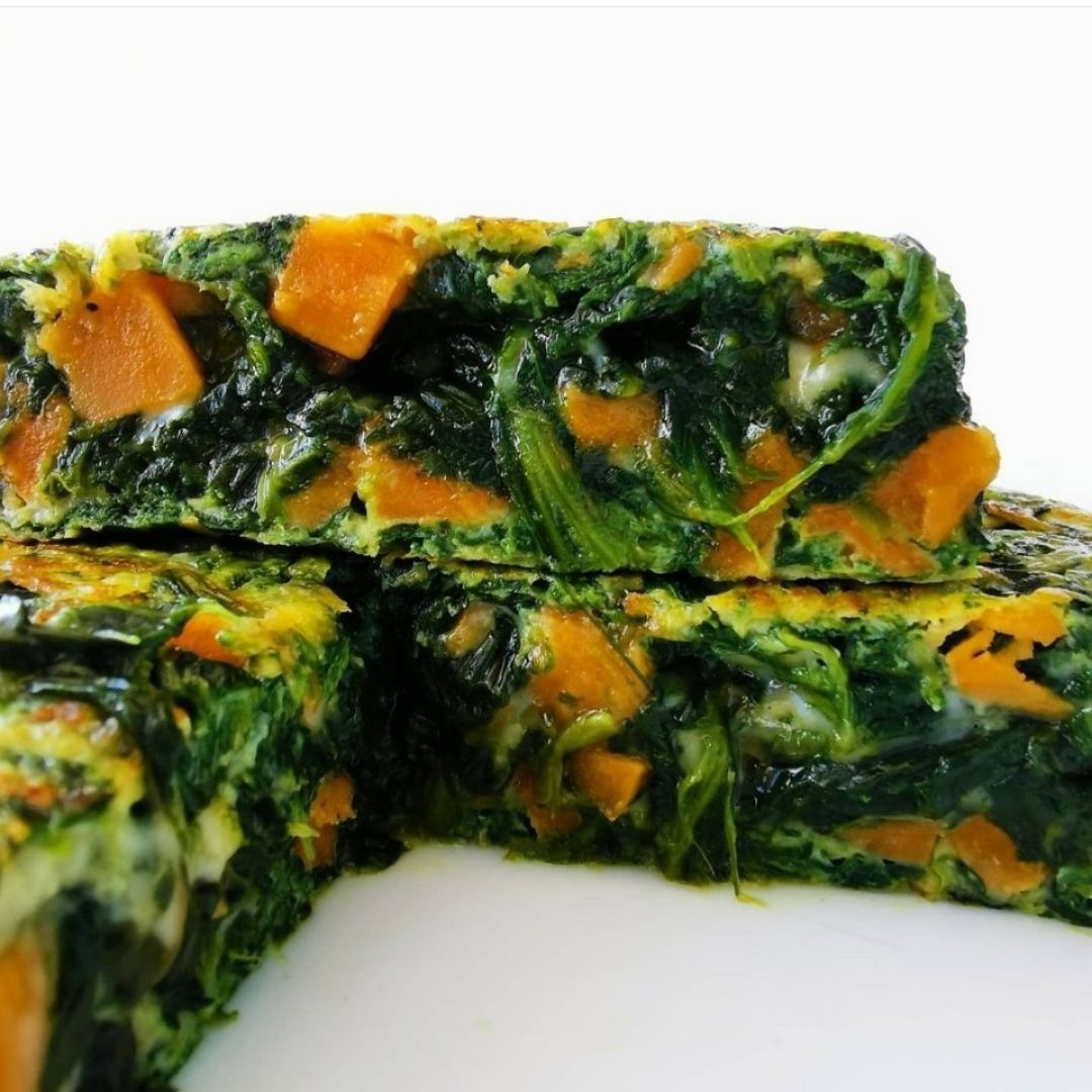 TORTILLA DE ESPINACAS Y BATATA  Paso 6