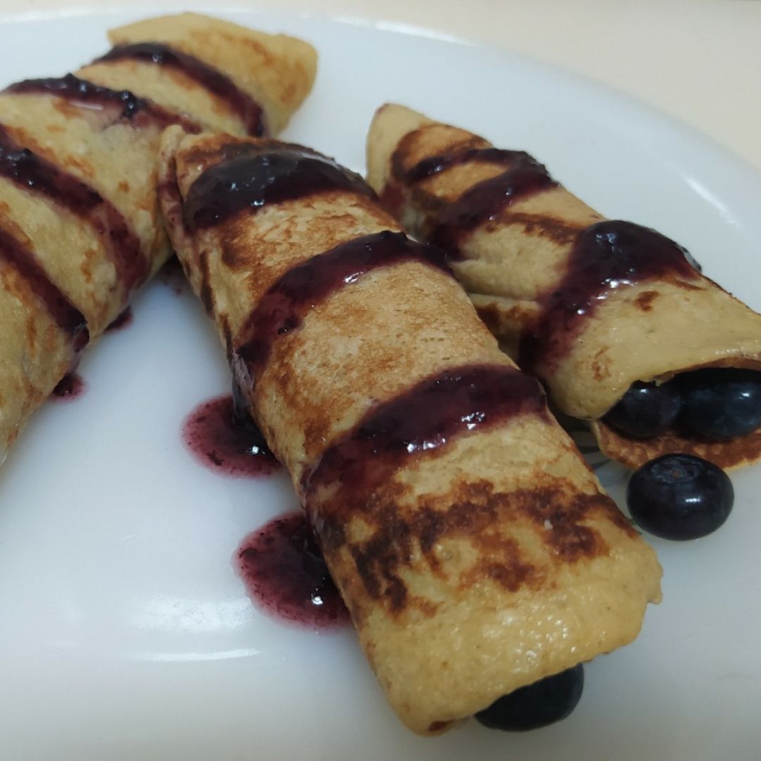 Tortitas de avena con arándanos y coco rallado Paso 2