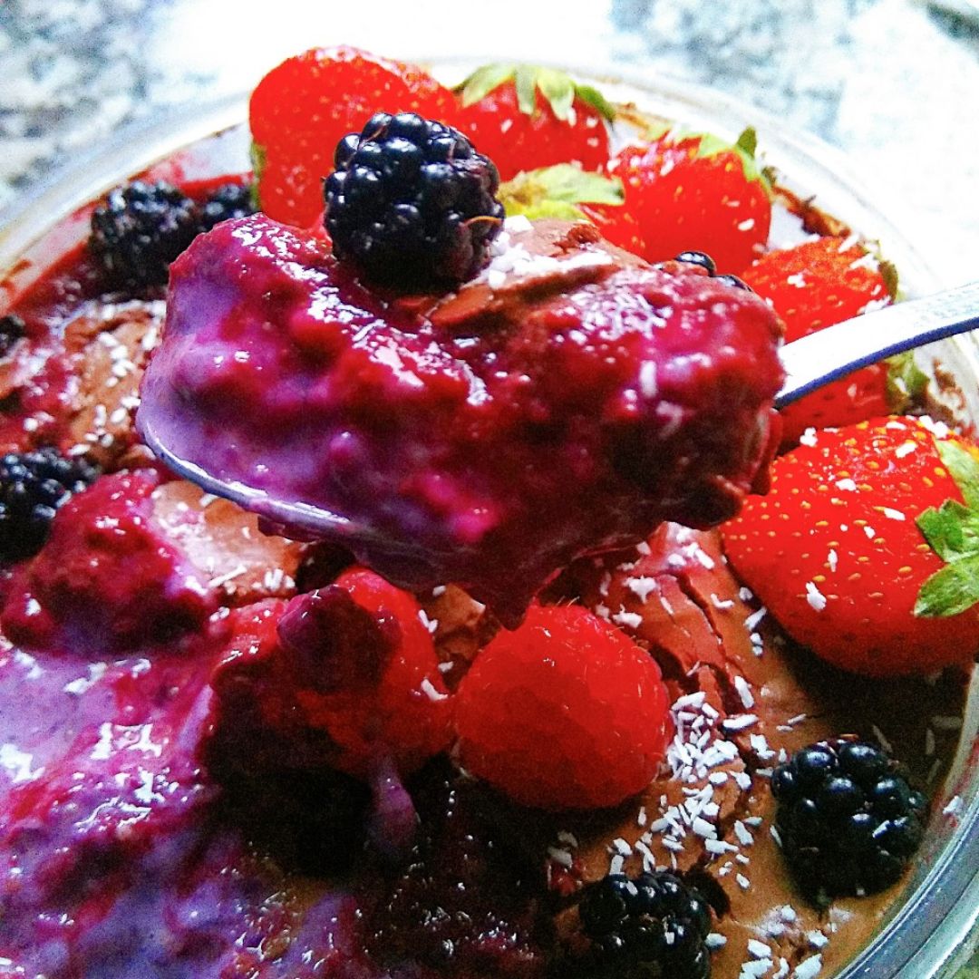 Mágnum porridge de arándanos y grosellas 💜 Paso 4 Mágnum porridge de arándanos y grosellas 💜 Paso 4